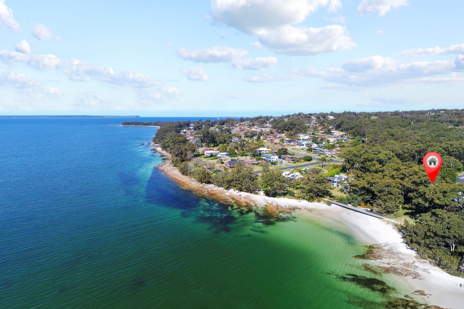 Jervis Bay Realty Holidays: aerial photo of beautiful Jervis Bay